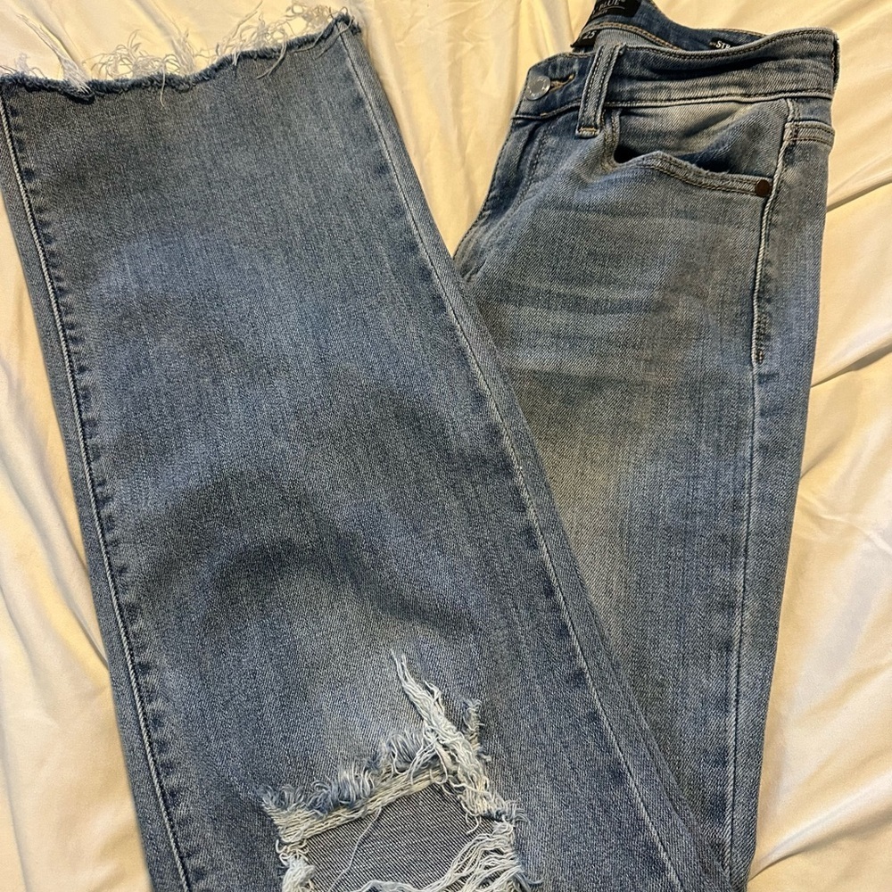 Judy Blue Oasis High Rise 90’s Straight Jeans In Light Wash Size 1 - Picture 3 of 6